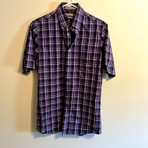 Nordstrom wrinkle free 100% cotton regular fit button-down short sleeve